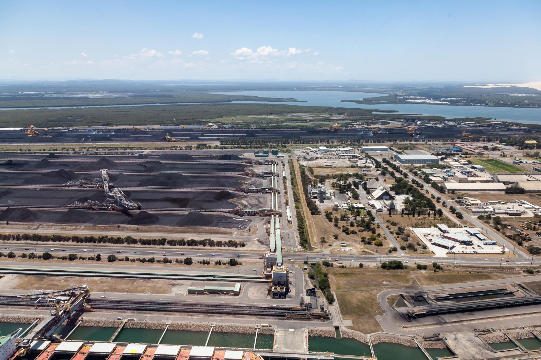 aerial shot of Kooragang Island