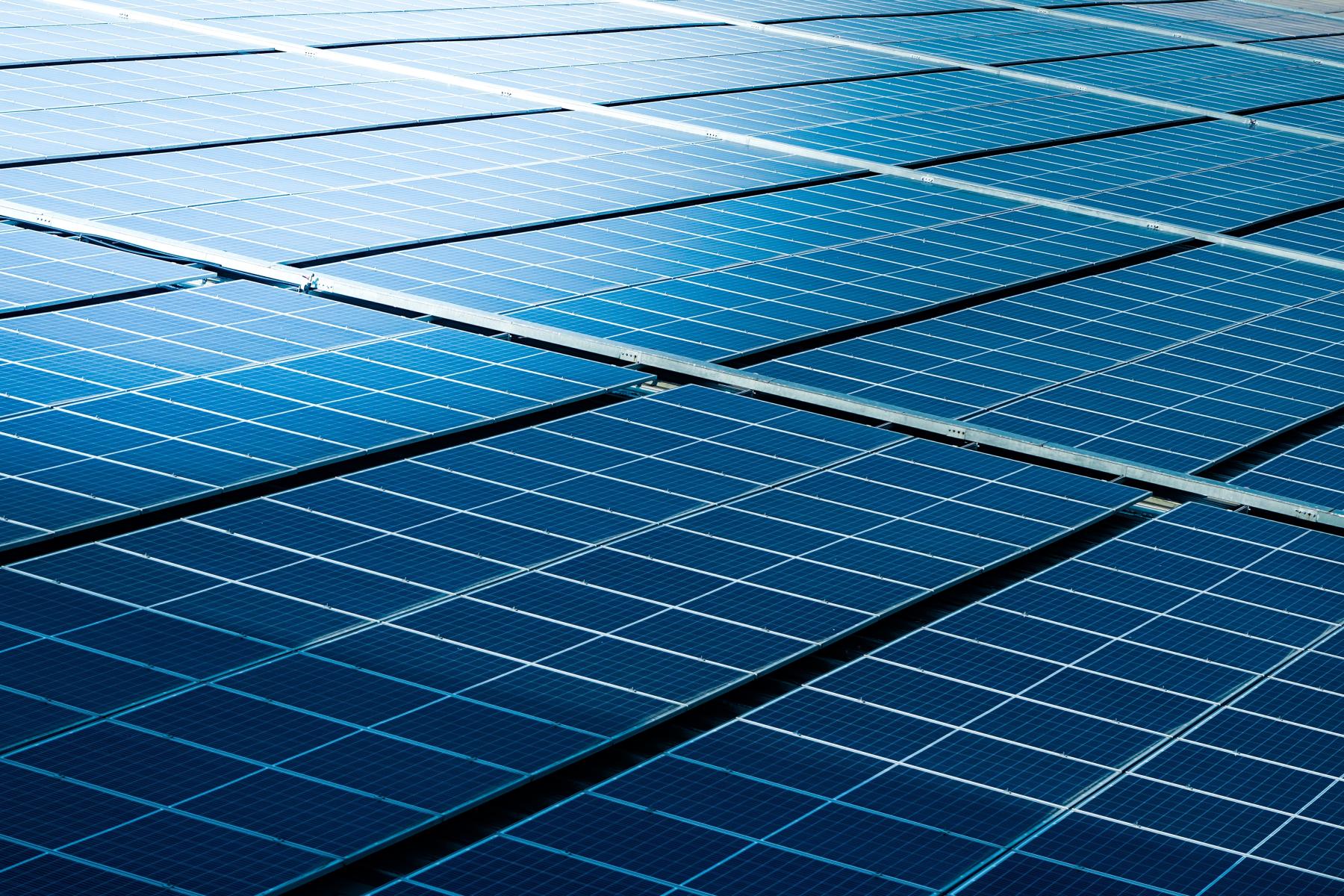 close up solar panels